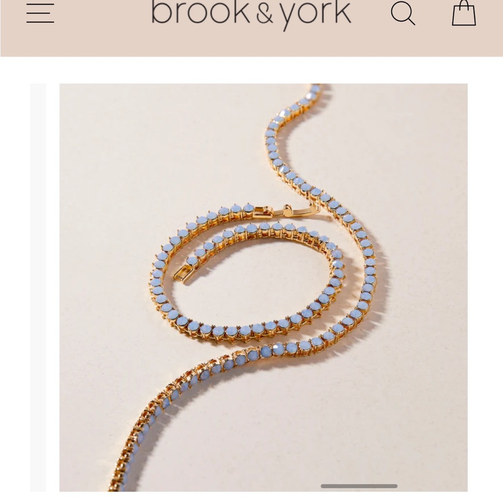 Brook & York Isabella Opal Blue Tennis Necklace and Bracelet set
